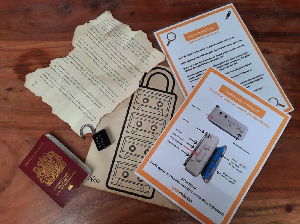 Materialen voor Het Brandgeheim escape room